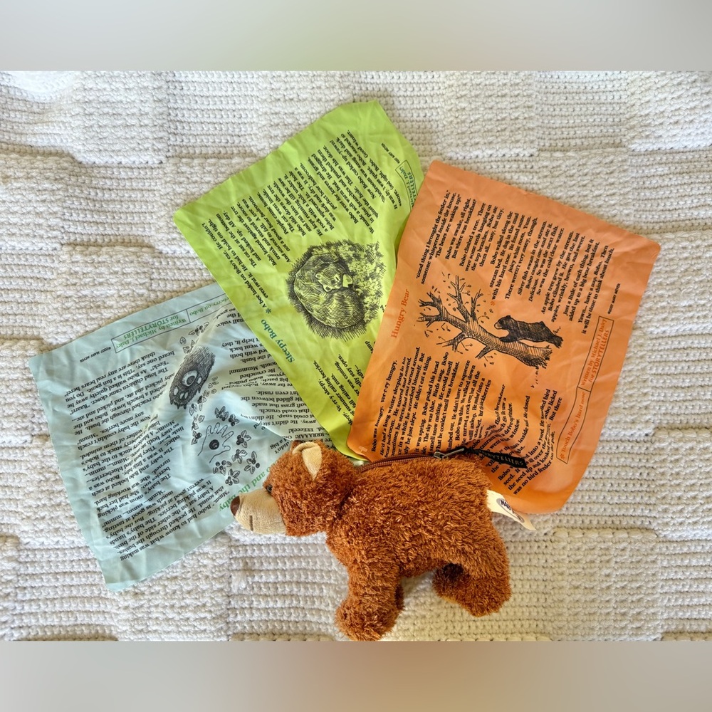 Mary Meyer Fuzzy Brown Bear Storytellers Zippered Coin Purse Plush